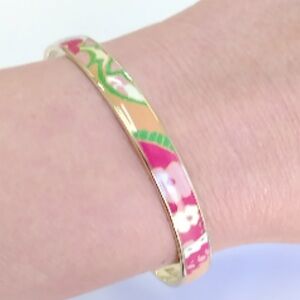 J. Crew Gold Multi Colorful Floral Bangle Bracelet